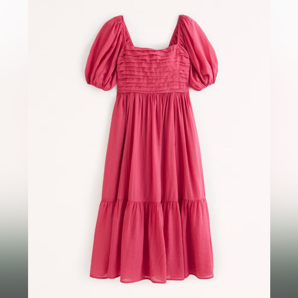 A&F Emerson Floaty Puff Sleeve Midi Dress